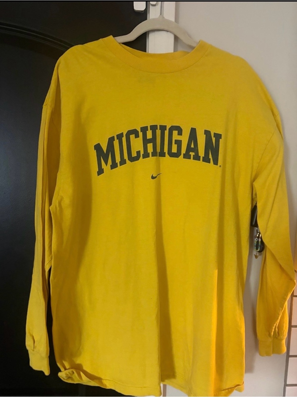 Nike Michigan Long Sleeve Tee - Yellow with Black Print
